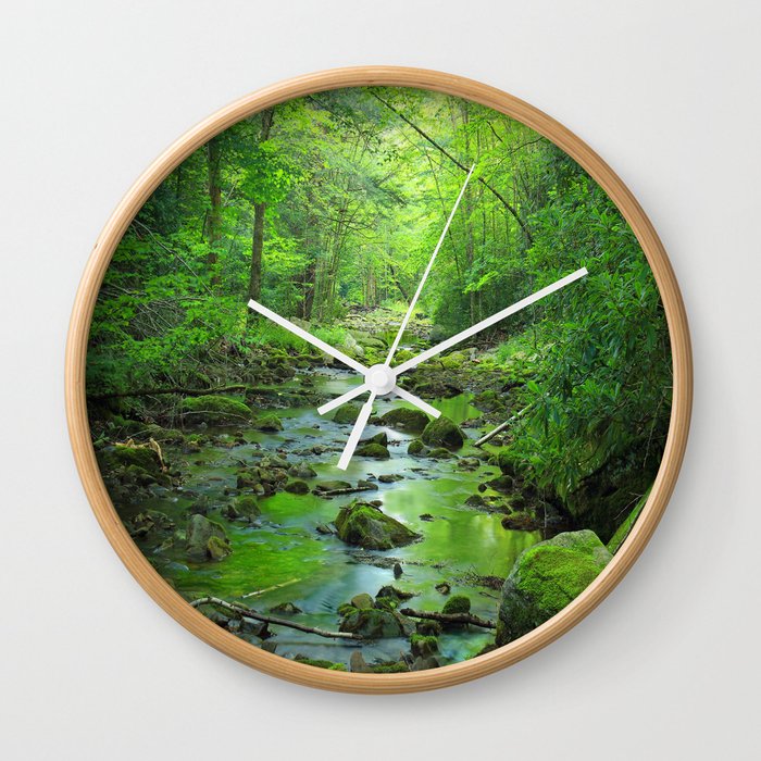 Rocky Forest Creek Wall Clock