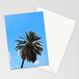 Palm Tree Wind Clouds Sky Summer Stationery Card