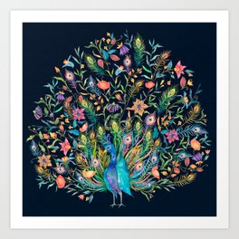 Colorful Peafowl Art Art Print