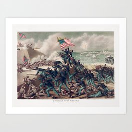 Storming Fort Wagner - 54th Massachusetts - Civil War  Art Print