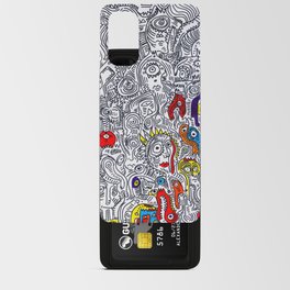 Pattern Doddle Hand Drawn  Black and White Colors Street Art Android Card Case