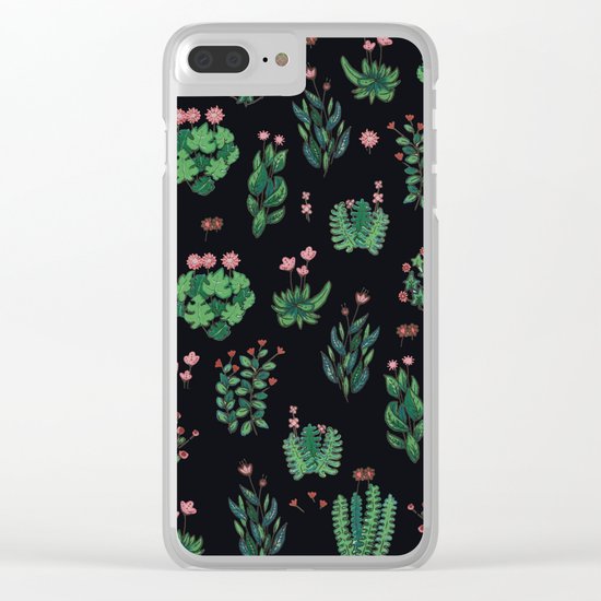 black and green garden Clear iPhone Case