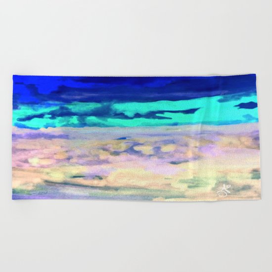 Icey Night Beach Towel