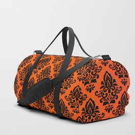 Black damask pattern gradient 5 Duffle Bag