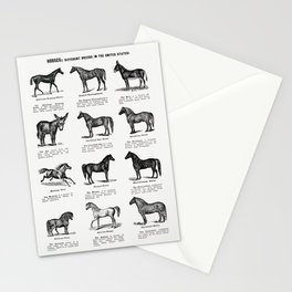 Horse breeds vintage poster Stationery Card