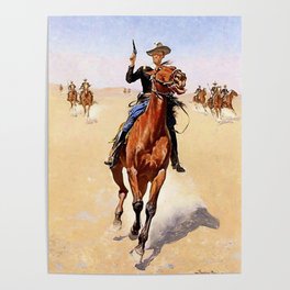 “The Trooper” Western Art by Frederick Remington Poster