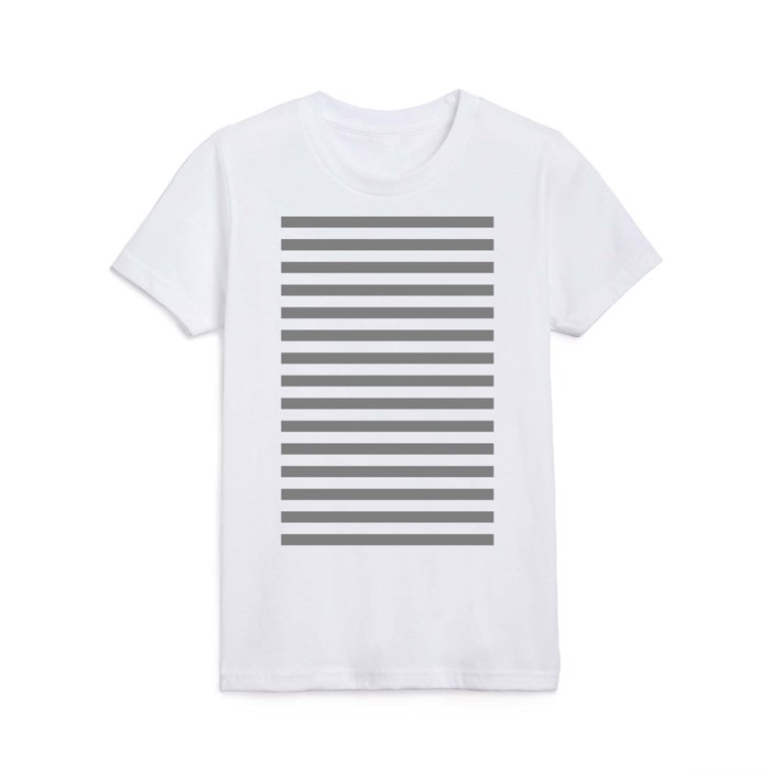 STRIPES DESIGN (GREY-WHITE) Kids T Shirt