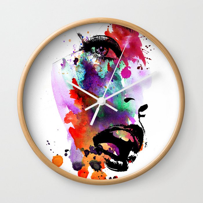 Watercolor Face Wall Clock