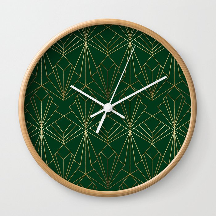 Art Deco in Emerald Green Wall Clock
