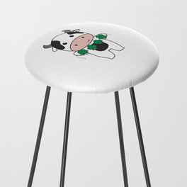 Cow With Shamrocks Cute Animals For Luck Counter Stool