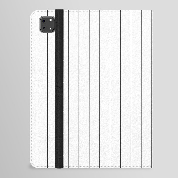White And Black Pinstripe Line Stripe Minimalist Stripes Lines Drawing iPad Folio Case