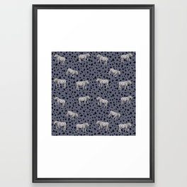 Navy zebra simple  Framed Art Print