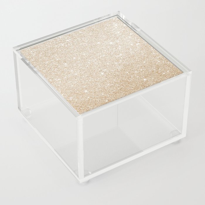 Gold Glitter Sparkle Shimmer Girly Glam Luxe Acrylic Box