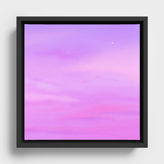 Purple Sky Aesthetic Dusk Framed Canvas