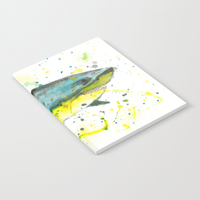 Shark Watercolor Painting Notebook By Elliewatercolorart Society6
