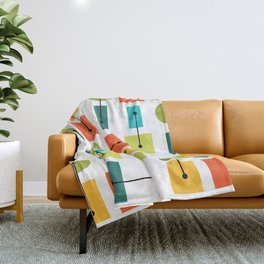 Atomic Age Simple Shapes Multicolored Throw Blanket