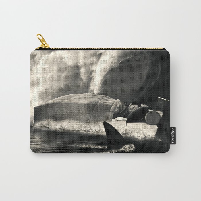Sleeping with Sharks Black and White Carry-All Pouch