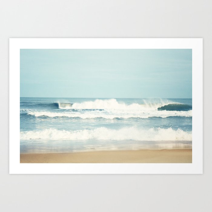 Ocean Photography, Calming Sea Photo, Blue Waves Seascape Photograph, Beach Print Art Print