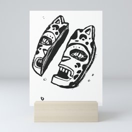 Jaguar cat mask Mini Art Print