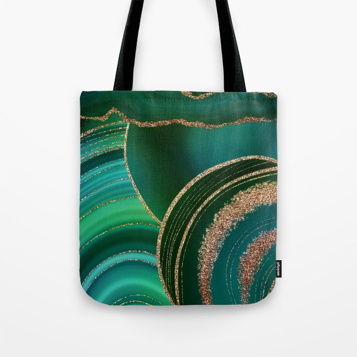 Emerald Marble Glamour Landscape Tote Bag