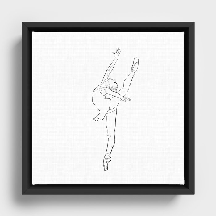 Ballerina Line Drawing no.09 Framed Canvas