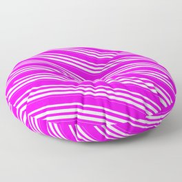 [ Thumbnail: Fuchsia and Mint Cream Colored Lined/Striped Pattern Floor Pillow ]