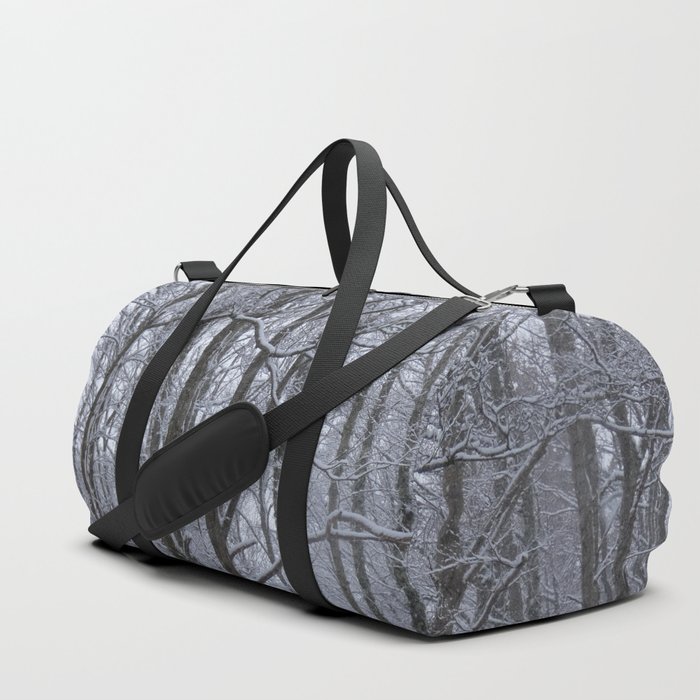 Snow Covered Birch Trees Duffle Bag