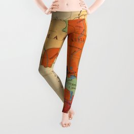 1908 Colonization Map of African Continent Color Coded by Occupying Country  Leggings