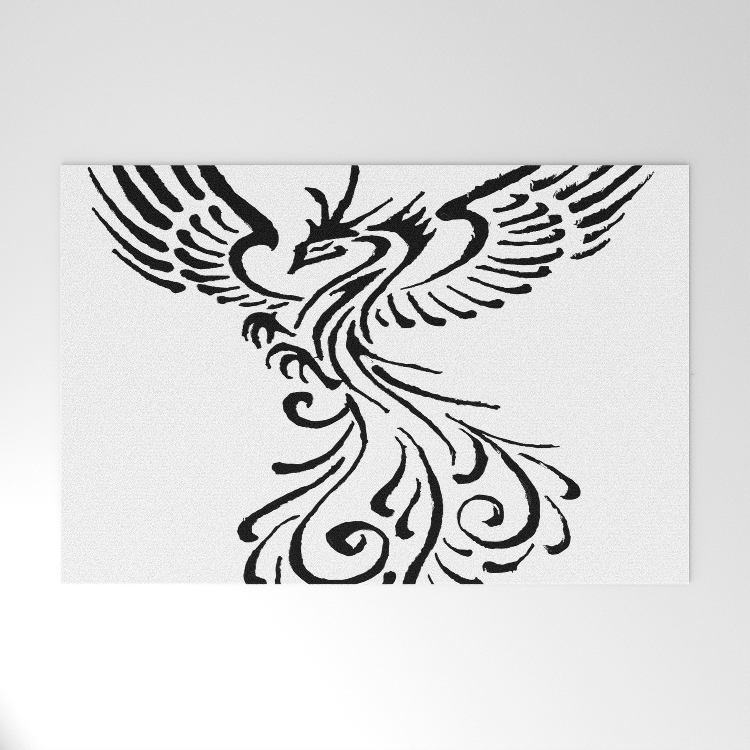 Rebirth Of The Phoenix Tribal Tattoo Design Welcome Mat by taiche | Society6