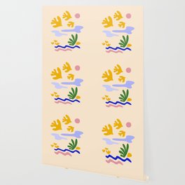Flying Birds by the sea - Matisse cut-outs Wallpaper