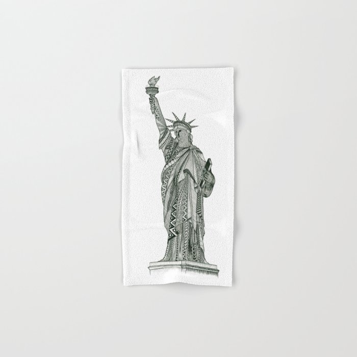 Statue of Liberty Zentangle Hand & Bath Towel