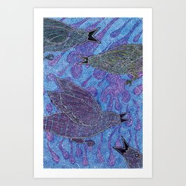 Crows in the Rain Art Print