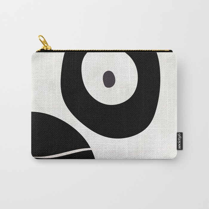 shapes black brush stroke white abstract minimal art Carry-All Pouch