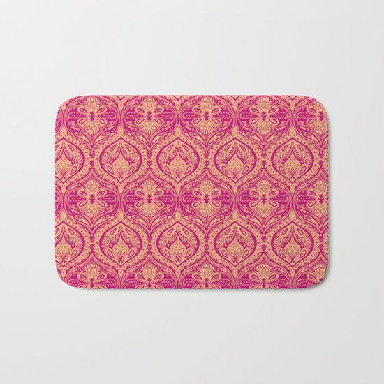 Simple Ogee Pink Bath Mat