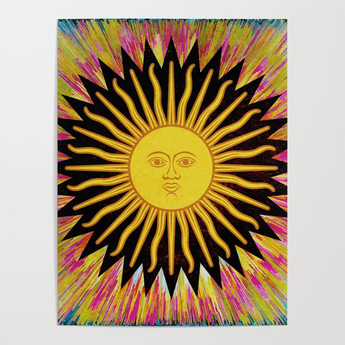 Psychedelic Sun Star Hippie Bohemian Festival Spiritual Zen Yoga Mantra  Meditation Poster, Trippy Sun