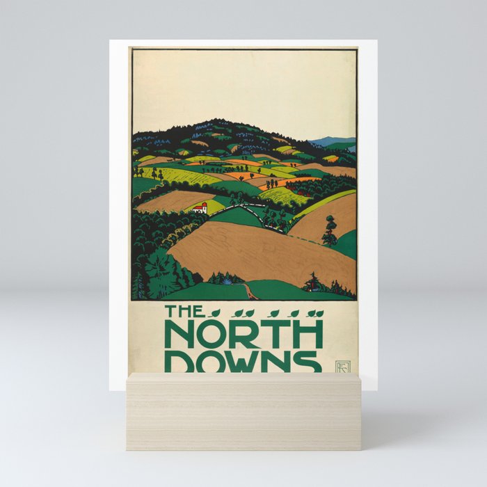 The North Downs Travel Poster 1915 Edward McKnight Kauffer Mini Art Print