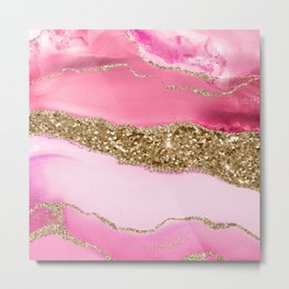 Agate Glitter Dazzle Texture 14 Metal Print