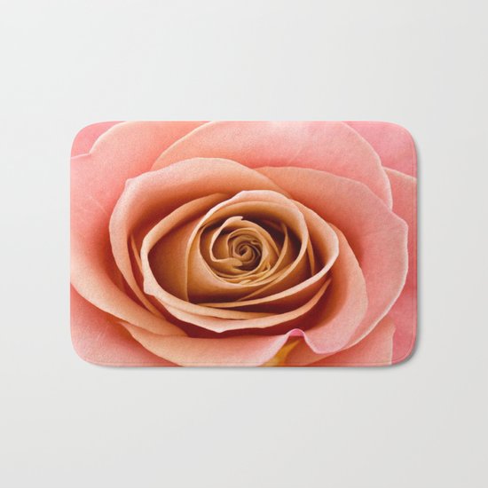 Vibrant Salmon Rose Bath Mat