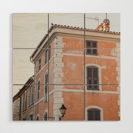 Pastel Building in Saint-Tropez South France | Fine Art Travel Photography Wood Wall Art