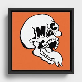 Orange ArtByMc Skull Framed Canvas
