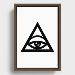 Tired illuminati eye pyramid Framed Canvas