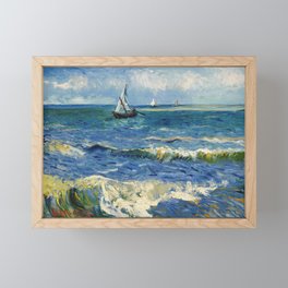 Seascape near Les Saintes-Maries-de-la-Mer by Vincent van Gogh Framed Mini Art Print
