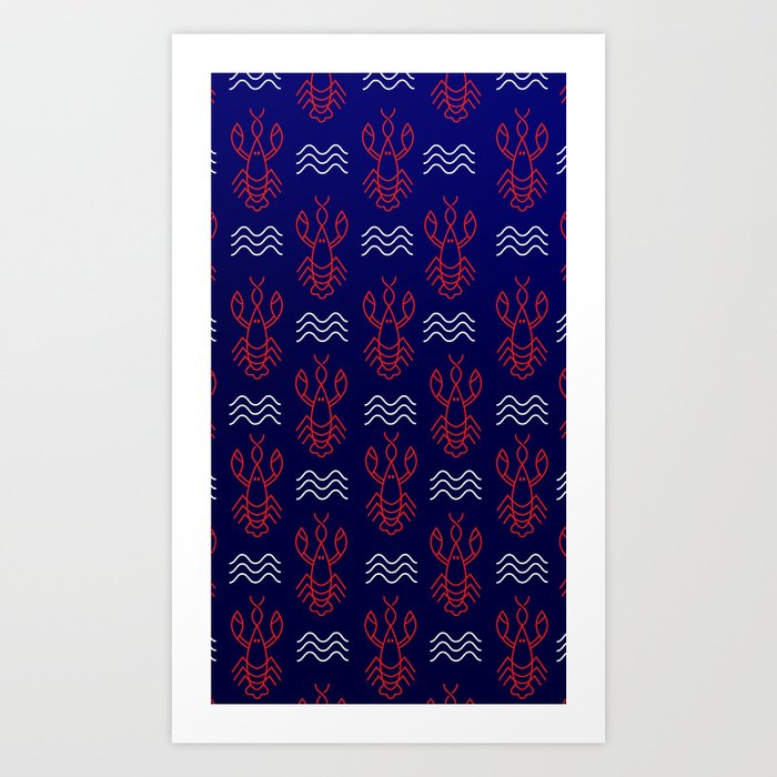 Lobster pattern Art Print