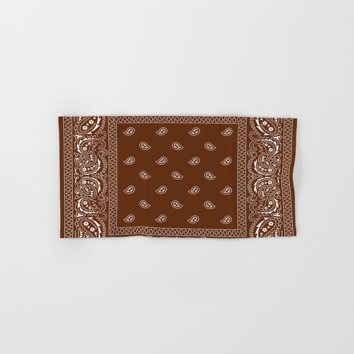 Bandana Classic Brown Paisley Southwestern Hand Bath Towel by Walk on Water Society6