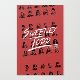 sweeney todd - b&w/red version. Canvas Print