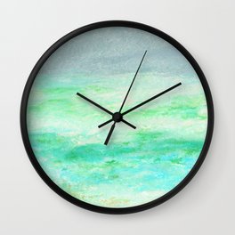 Brielle1 Seashore Oil Pastel Drawing Wall Clock