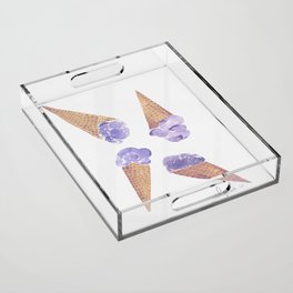 Purple Ice Cream Cones Acrylic Tray