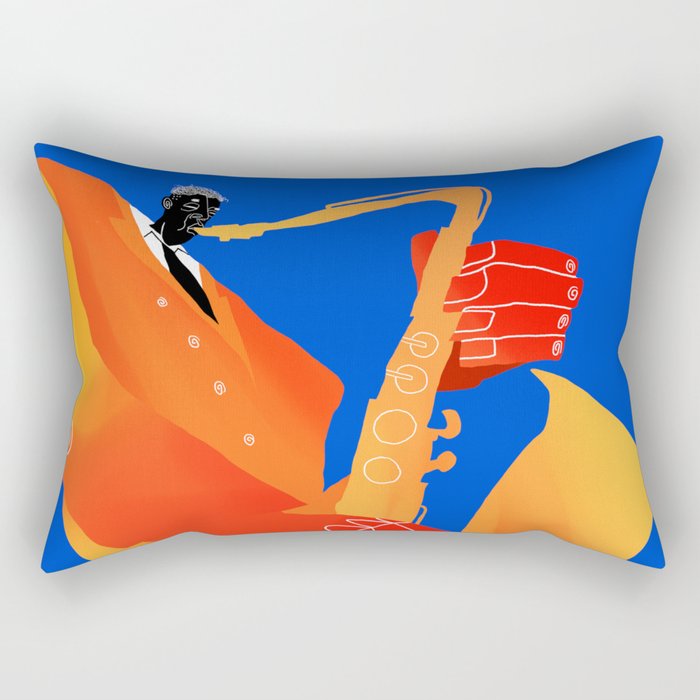 Consumed by Jazz | Music Festival | Modern Art Rectangular Pillow