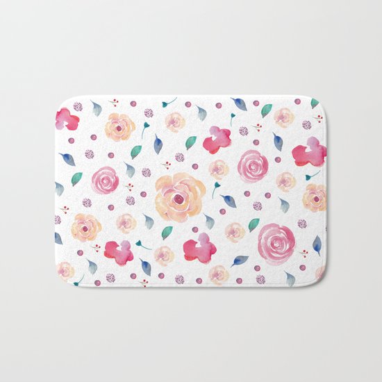 Springtime florals Bath Mat