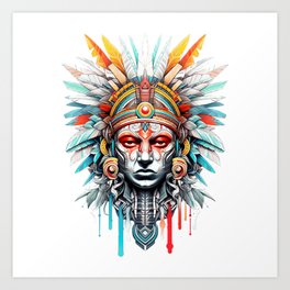 Aztec Style Art / Design Art Print